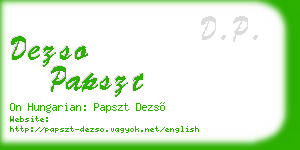 dezso papszt business card